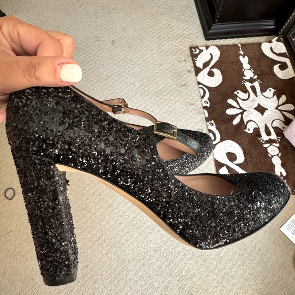 Kate Spade Black Glitter Heels - Picture 1 of 3